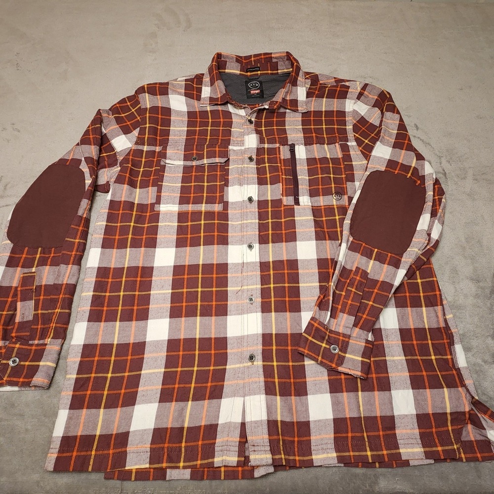 Wrangler ATG Men's XL Red Thermal Lined Flannel Shirt Long Sleeve Regular Fit